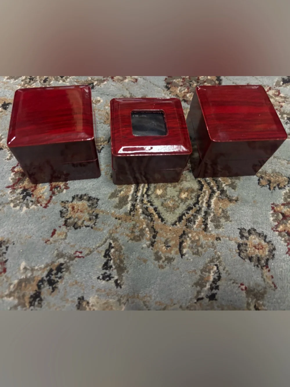 Lot of 3 Cherry Wood-like Display Case